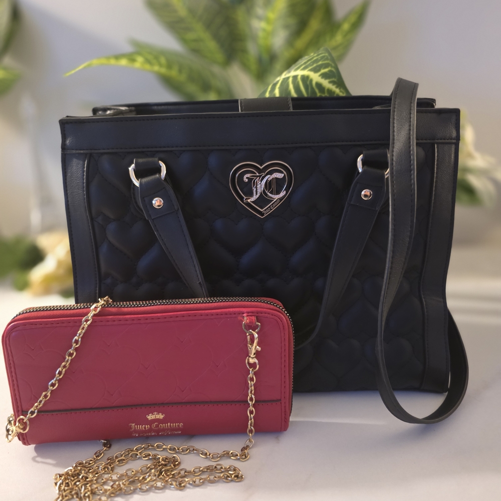 Juicy Couture Black Tote with Red Wallet